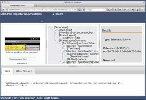 Selendroid Inspector